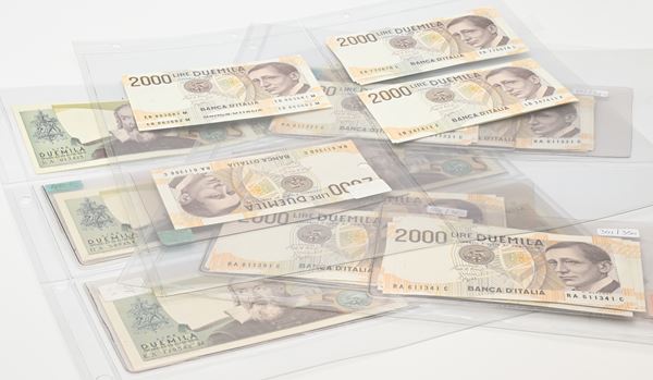 Lotto Repubblica Italiana: 6 Banconote da 2.000 lire Galileo e 53 Banconote 2.000 lire Marconi