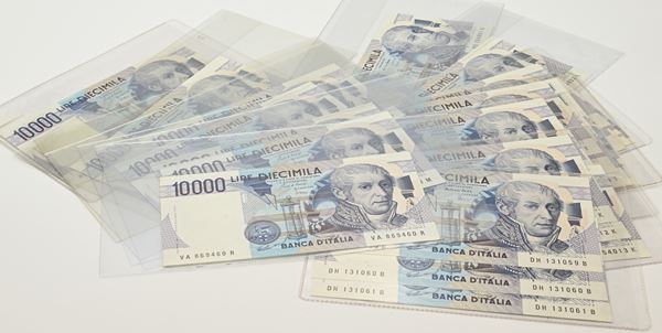 Repubblica Italiana: 27 Banconote da 10.000 Volta