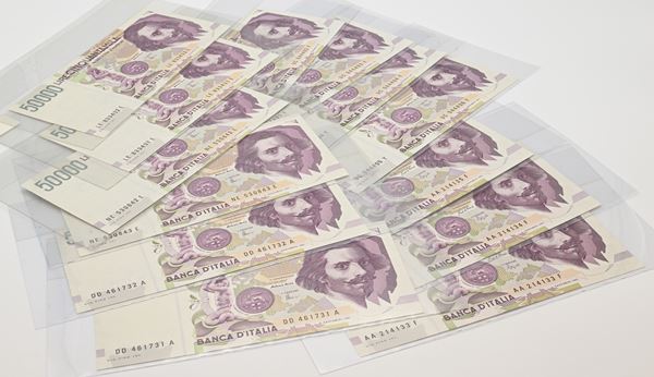 Repubblica Italiana: 13 Banconote da 50.000 Lire Bernini II° Tipo