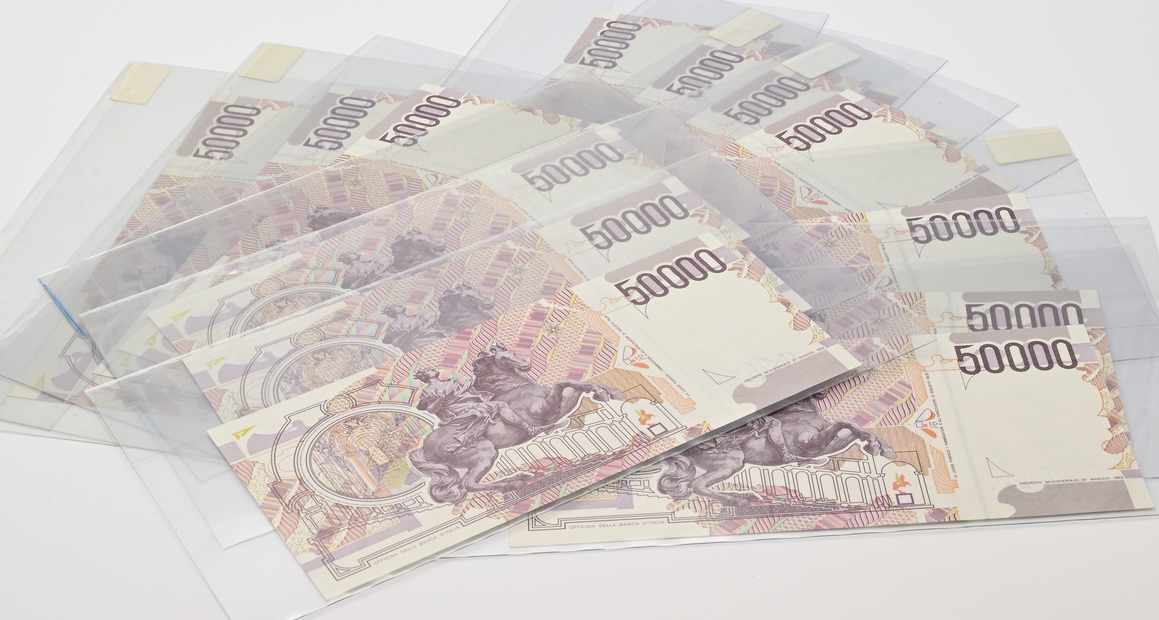 Repubblica Italiana, Serie di 13 banconote da 50.000 Lire con ritratto di Bernini (II tipo)