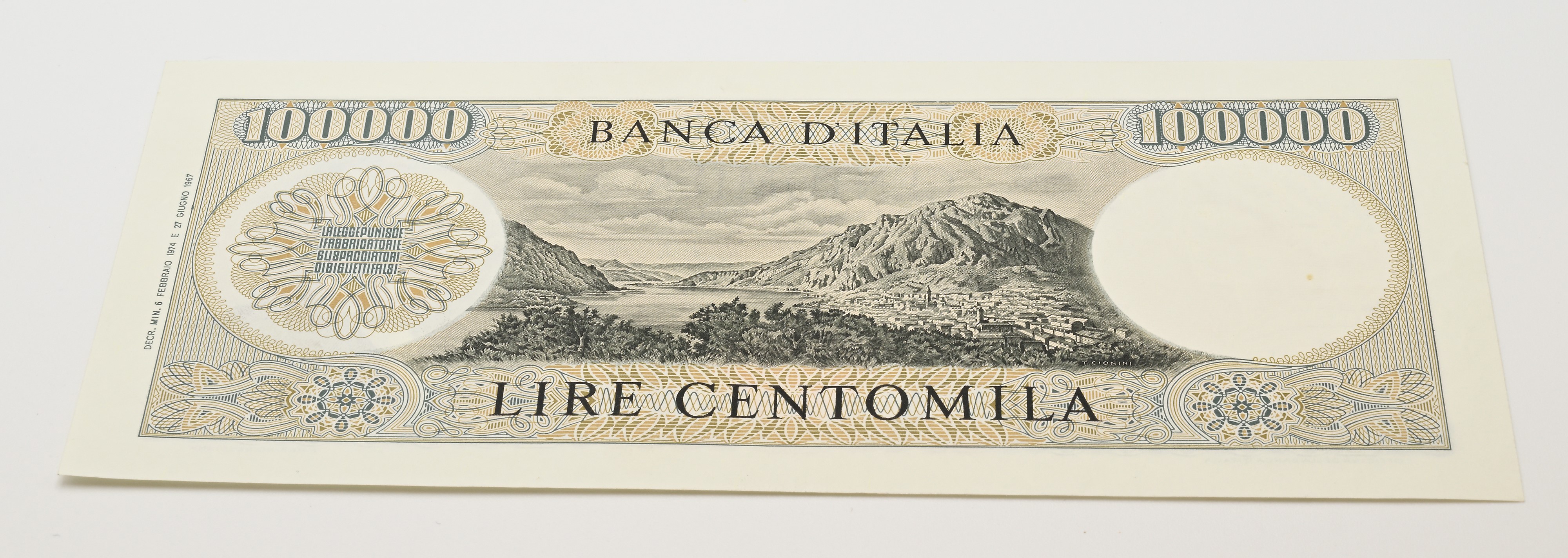 Repubblica Italiana, 100.000 Lire Manzoni