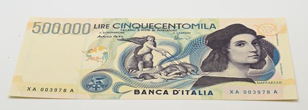 Repubblica Italiana: 500.000 Lire Serie Speciale X Raffaello