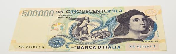 Repubblica Italiana: 500.000 Lire Serie Speciale X Raffaello