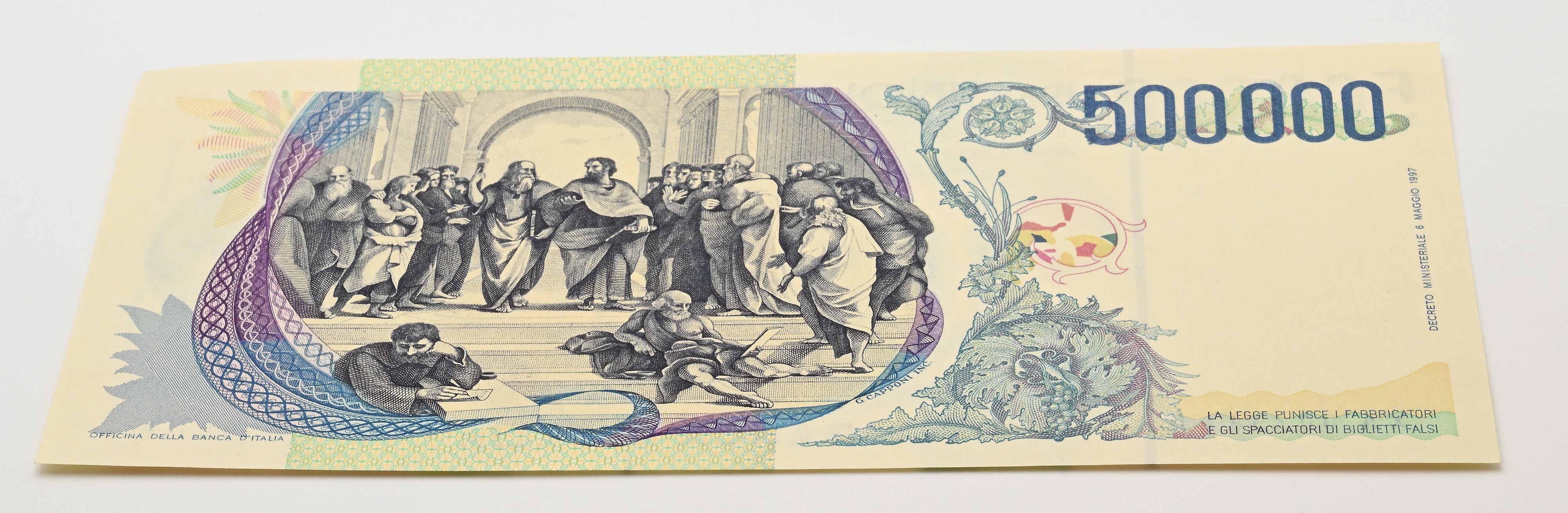 Serie speciale X Raffaello, Repubblica Italiana — 500.000 Lire
