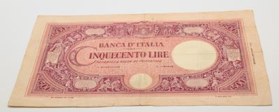 Regno d'Italia, 500 Lire mancanti delle firme e dei numeri di serie