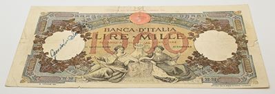 Regno d'Italia, 1.000 Lire (mancanza di firme, numeri di serie e decreto laterale)