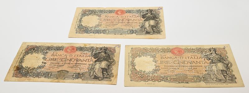 Regno d'Italia, 50 Lire — banconote contromarcate (falsi)