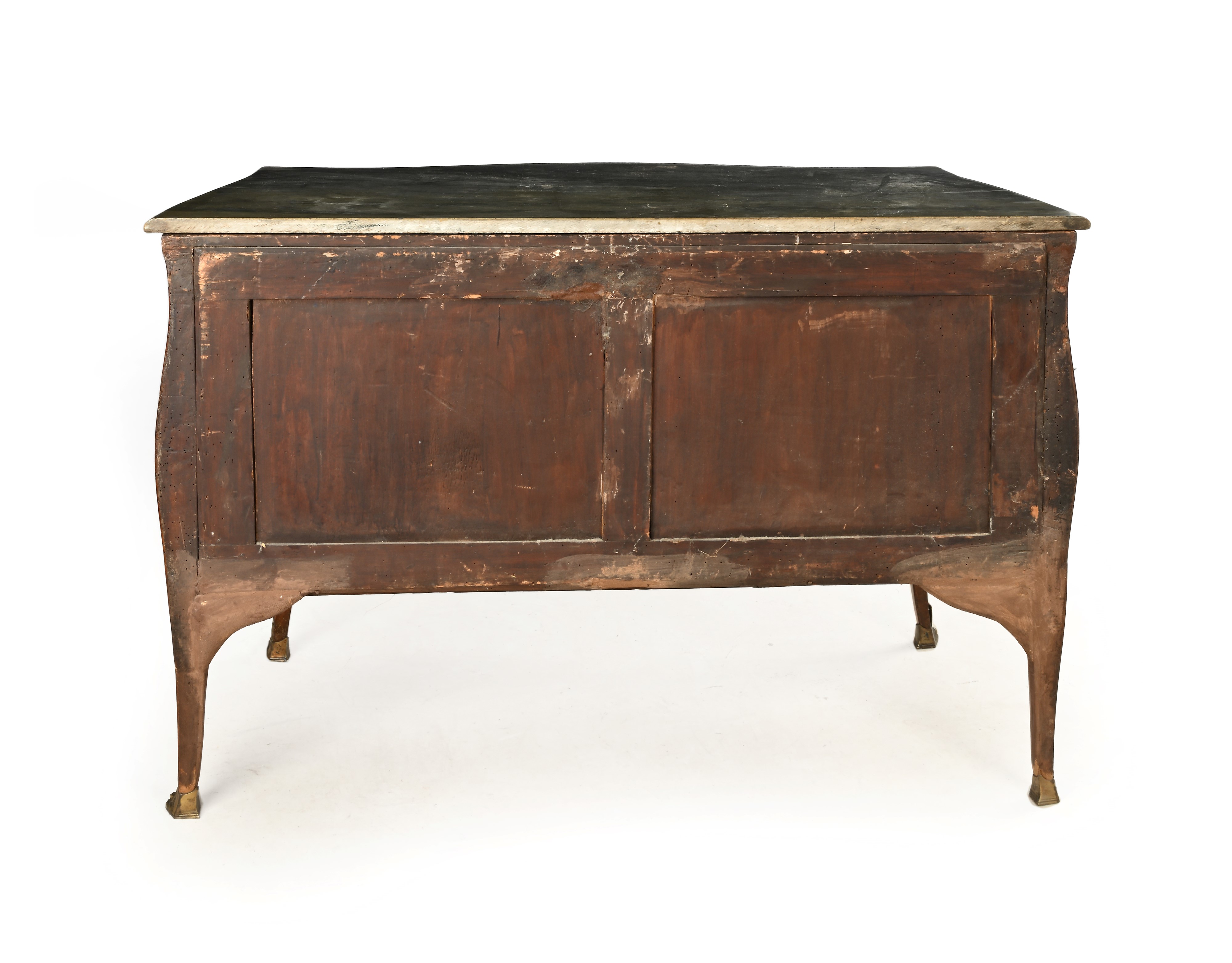 Cassettone intarsiato con piano in marmo grigio, Napoli, XVIII secolo