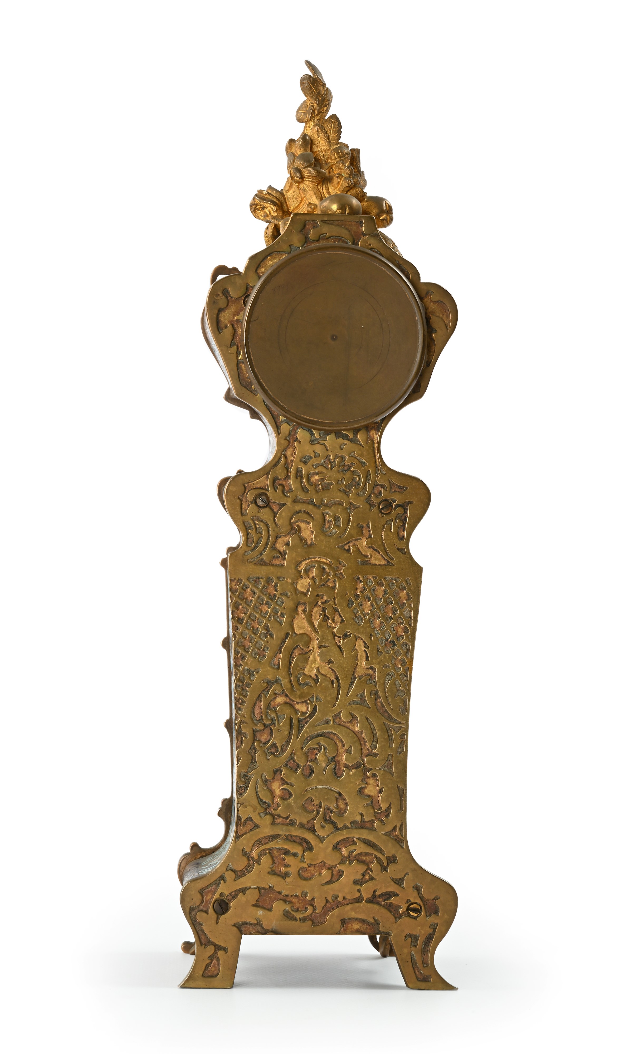 Orologio da tavolo in ottone e smalti policromi, fine del XIX secolo