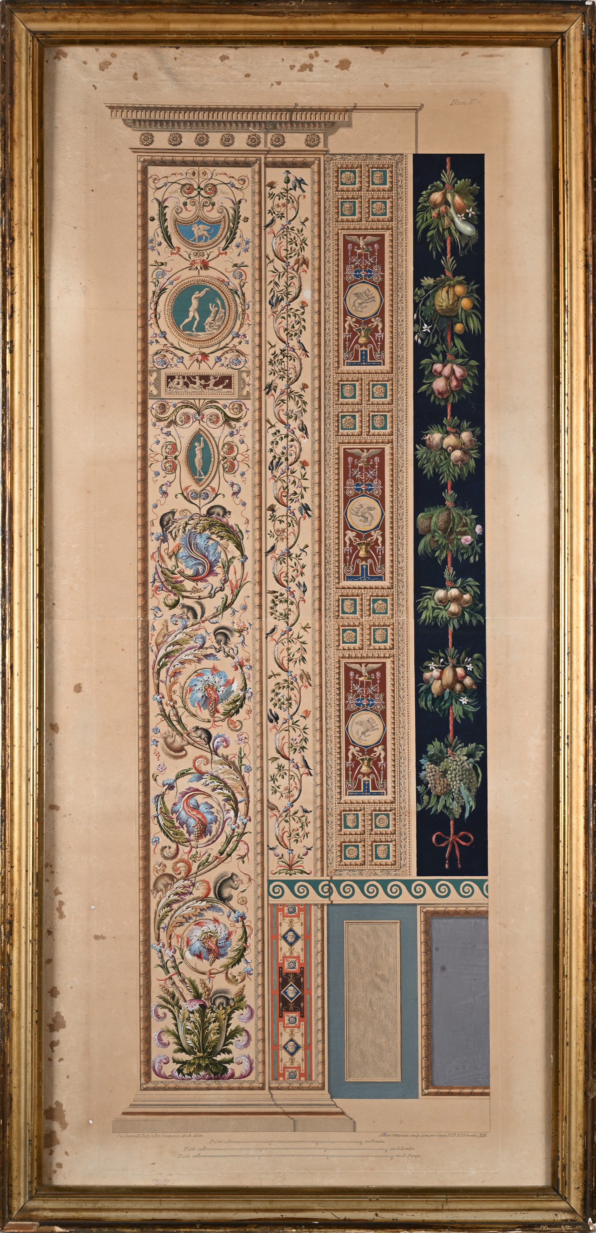 Giovanni Volpato (incisore), Ludovico Teseo (disegnatore) - Quattro incisioni colorate raffiguran...