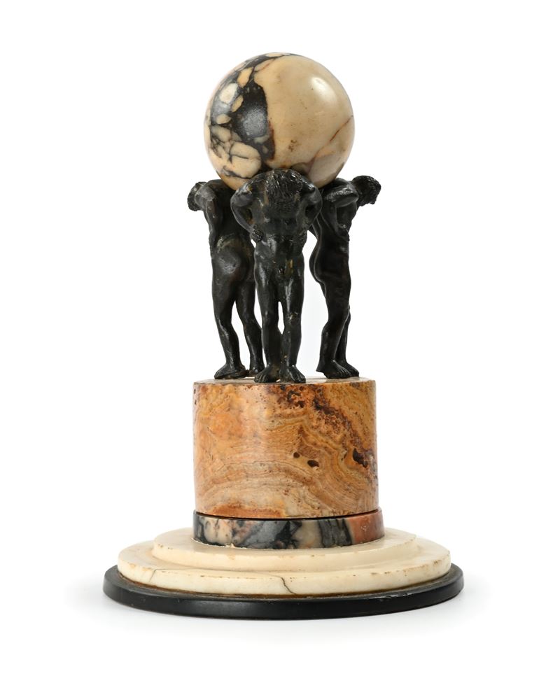 Gruppo in marmi antichi e bronzo, XVIII secolo
