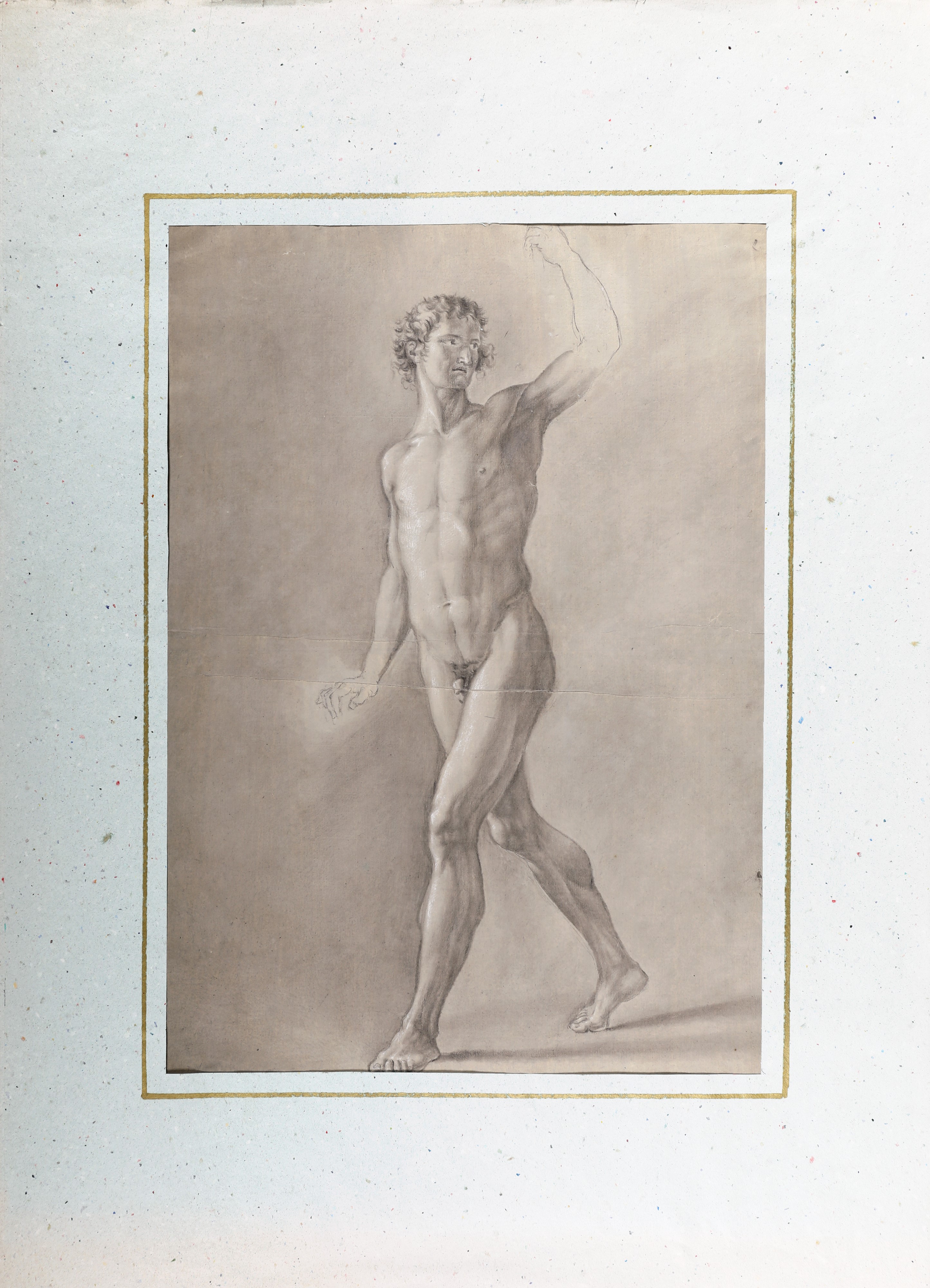 Studio di nudo accademico con braccio alzato