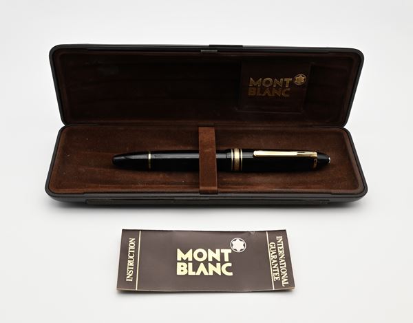 Montblanc Meisterstuck 146 - Penna stilografica in vernice nera con particolari dorati
