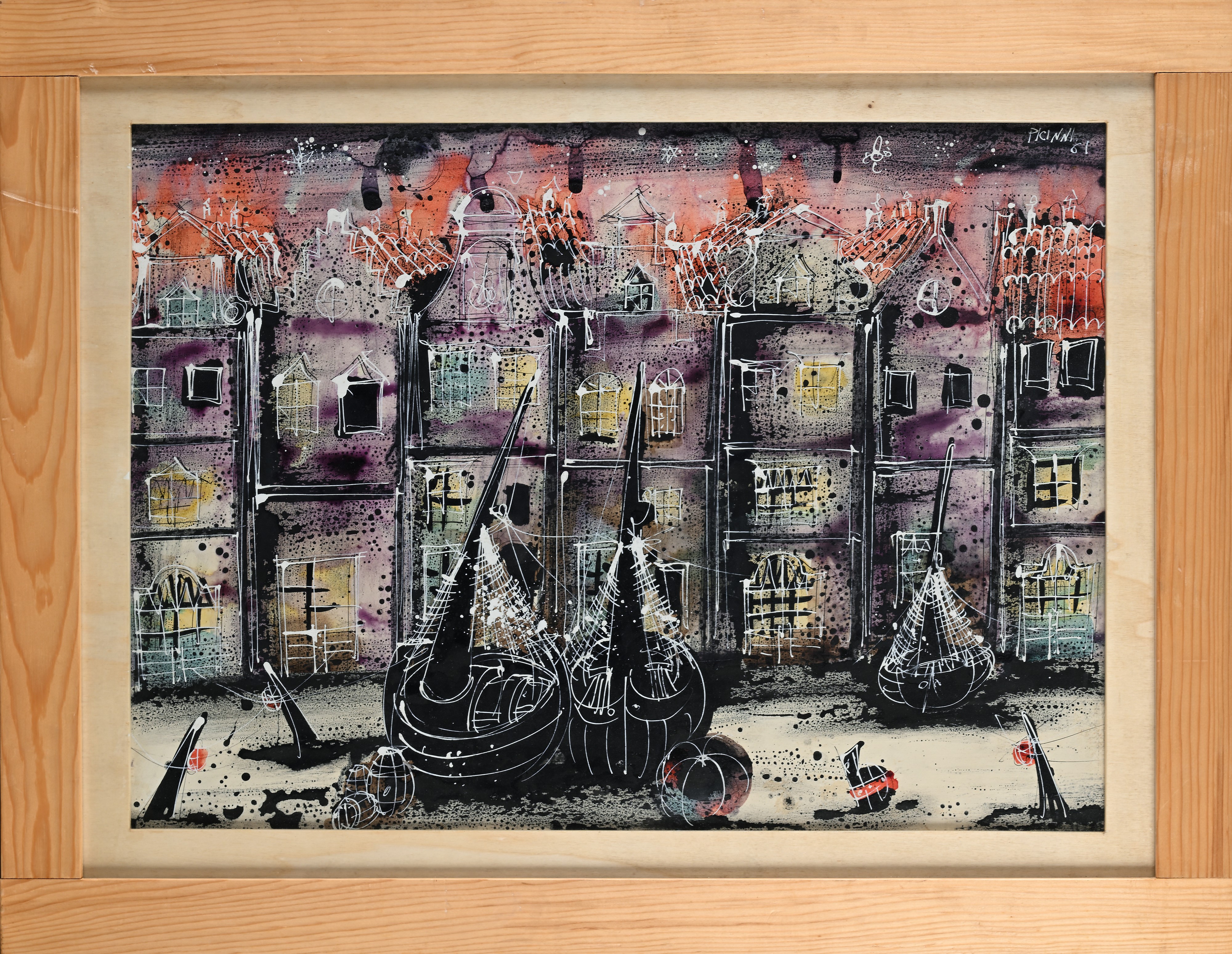 Gennaro Picinni - Veduta di Venezia (1961), inchiostro su carta