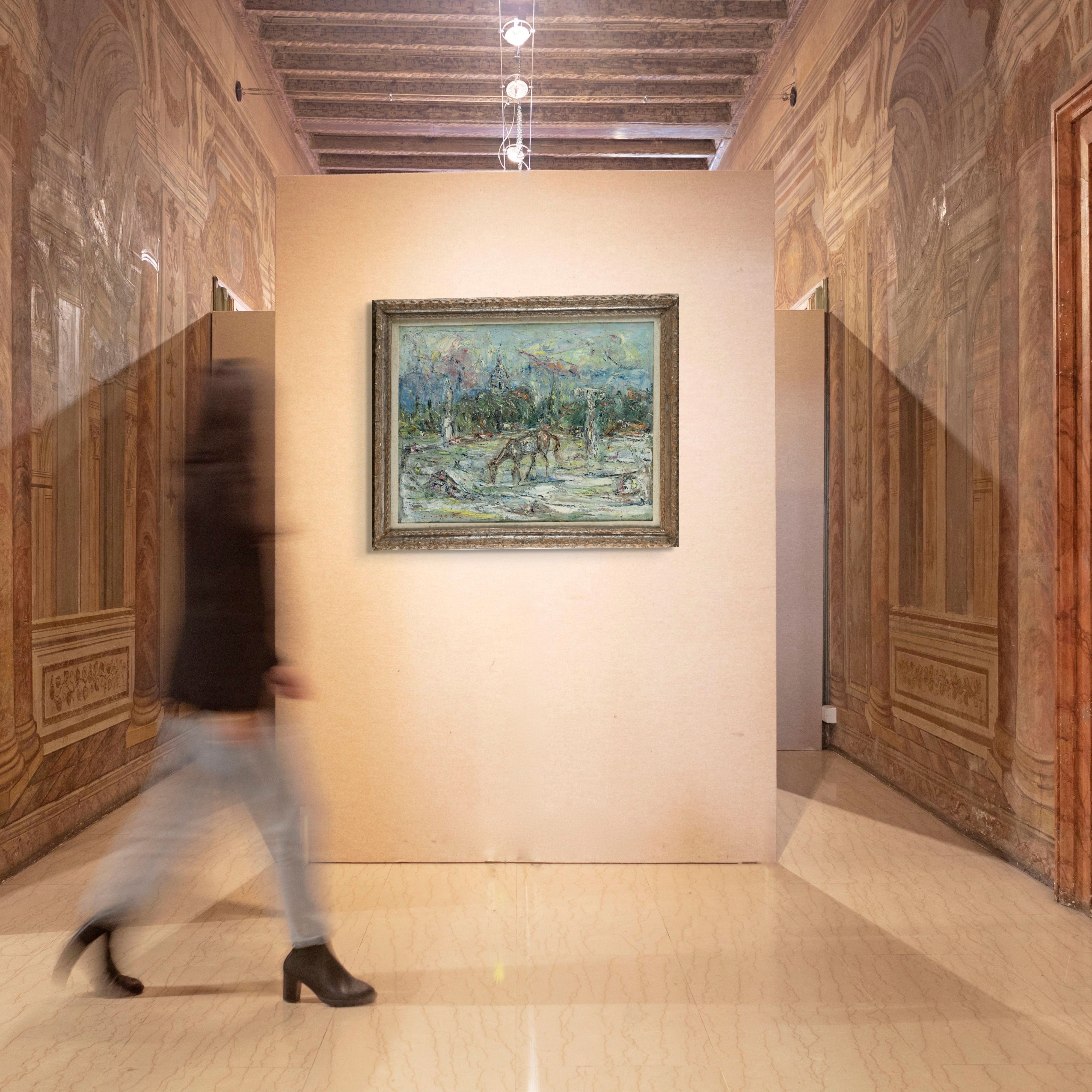 Giovanni Stradone - Cavallo nel Foro, olio su tela (1954)
