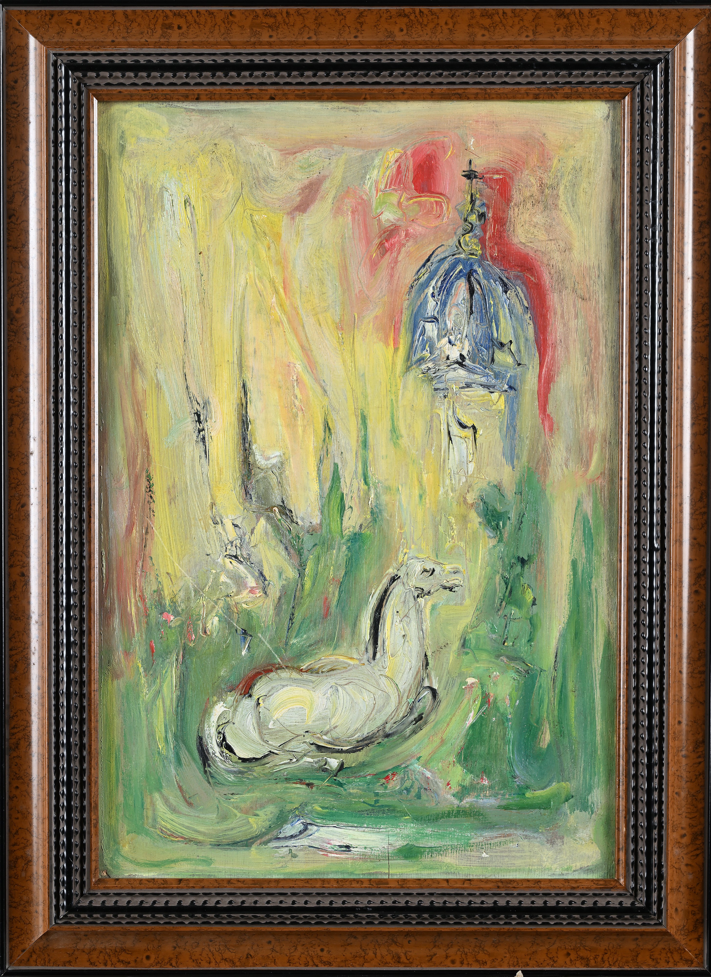 Giovanni Stradone - Cavallino nel foro, olio su tavola