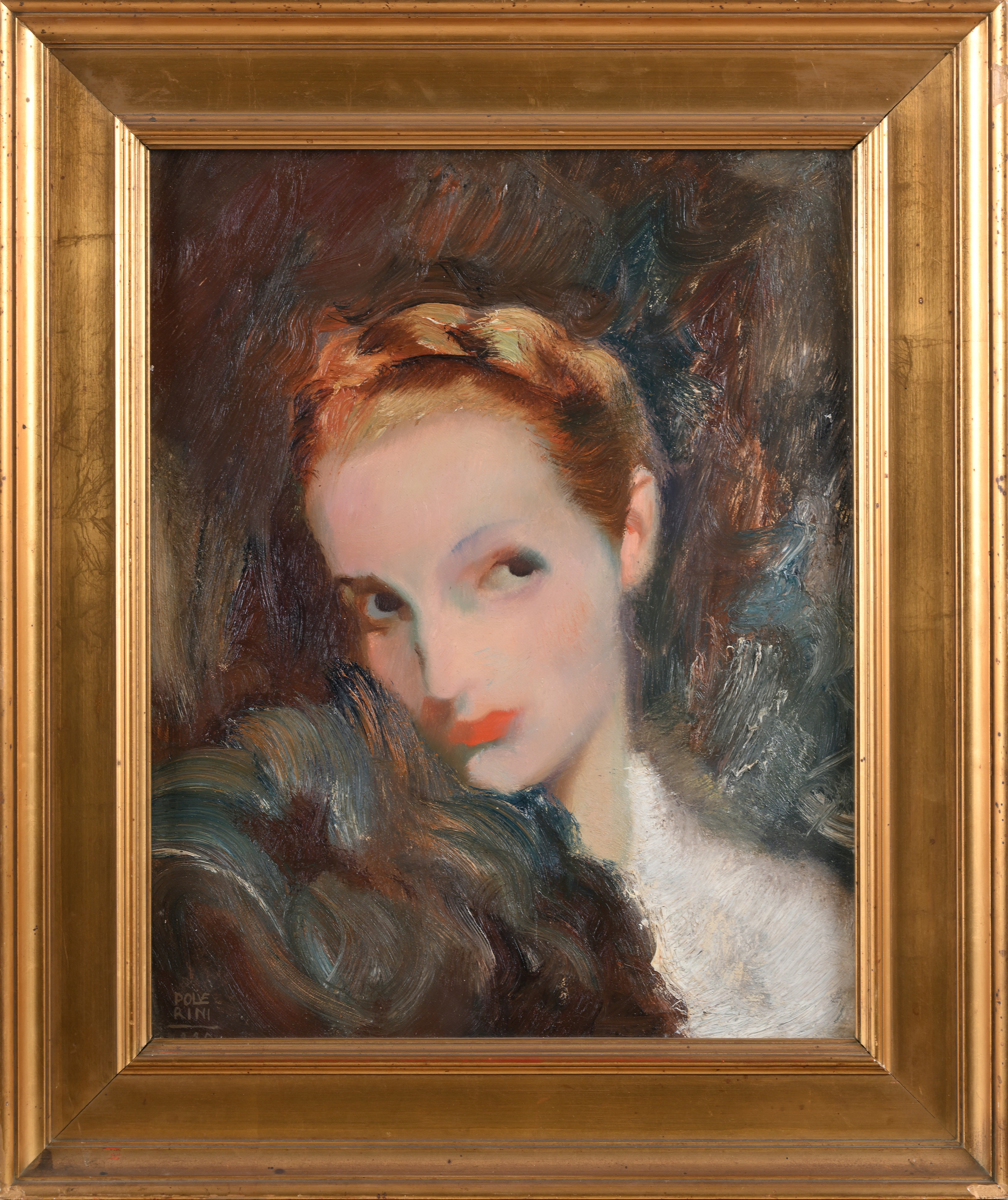 Luigi Polverini - Ritratto di donna, olio su tela (1935)