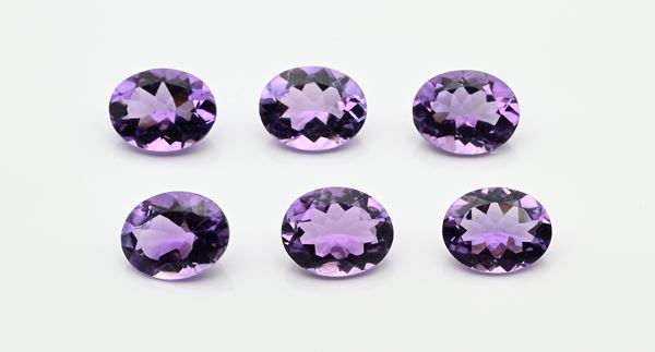 Lotto di 6 ametiste in taglio ovale