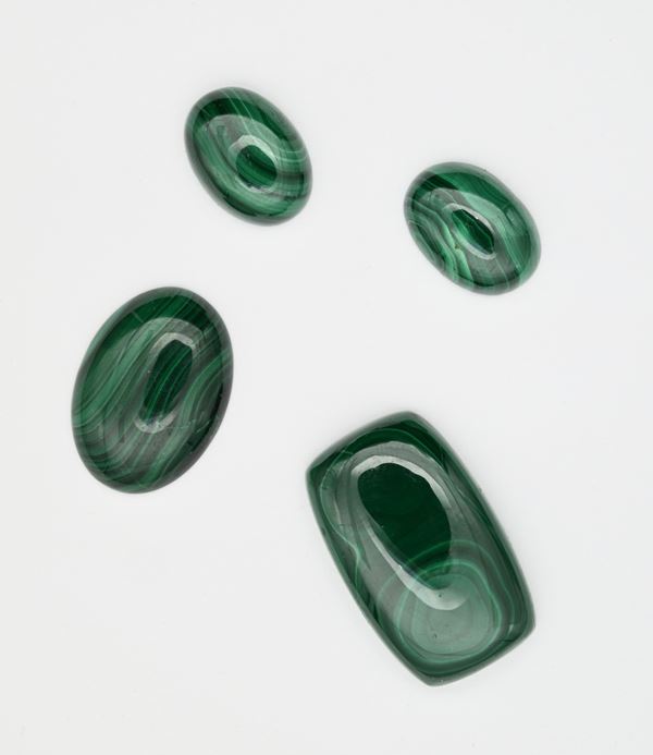 Lotto di 4 malachite