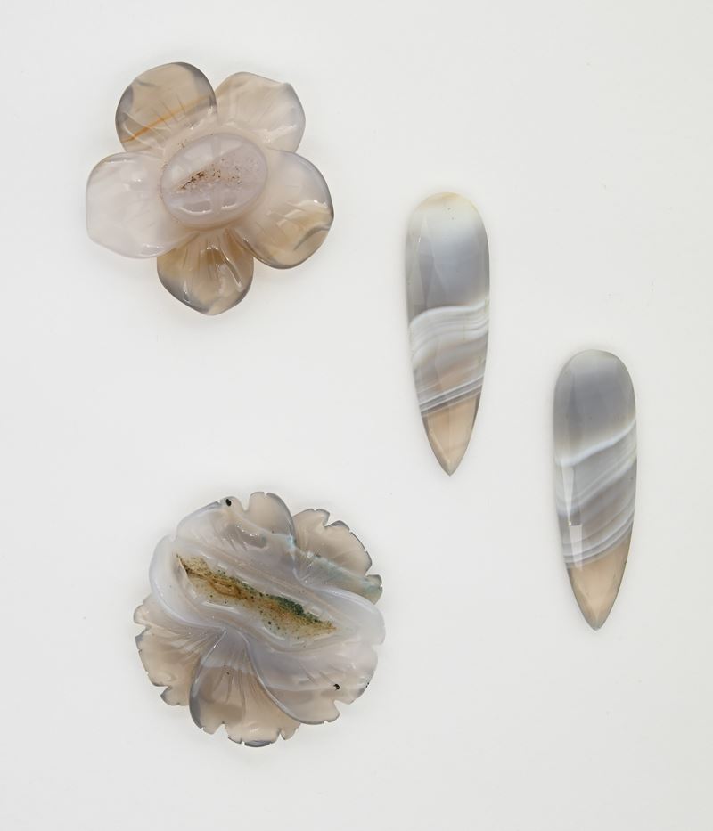 Lotto di 4 agate