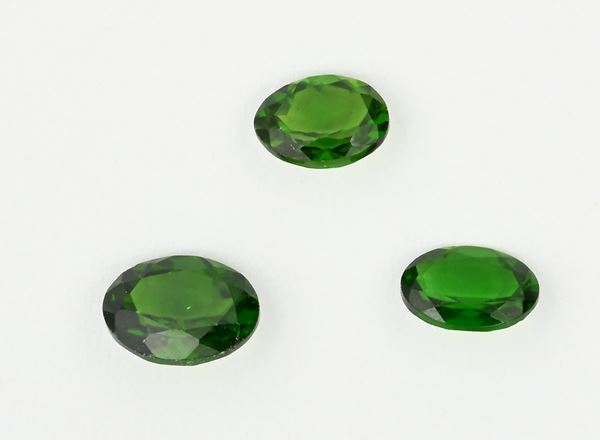 Lotto di 3 diopside in taglio ovale