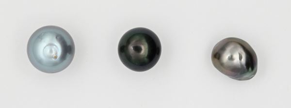 Lotto di 3 perle tahiti