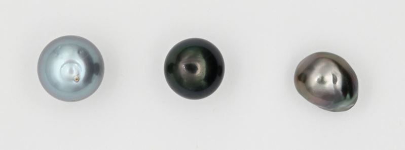 Lotto di 3 perle tahiti
