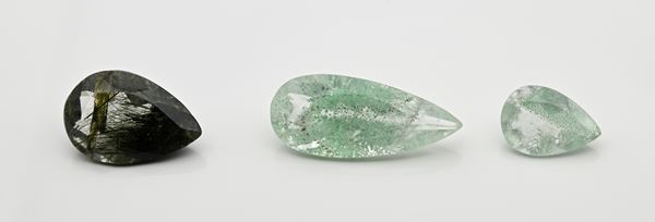 Lotto di 3 quarzi in taglio goccia
