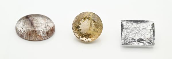 Lotto di 3 quarzi rutilati