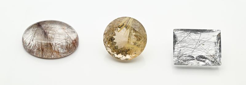 Lotto di 3 quarzi rutilati