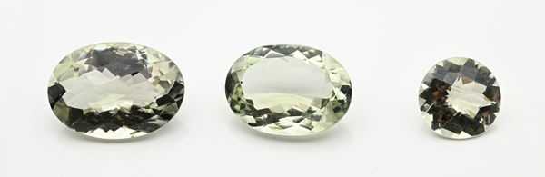 Lotto di 3 prasiolite