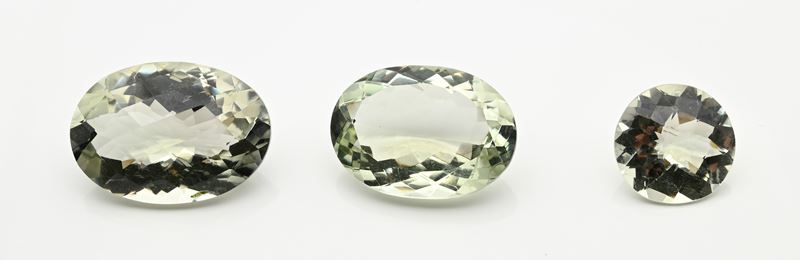 Lotto di 3 prasiolite