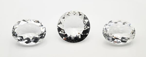 Lotto di 3 quarzi ialino