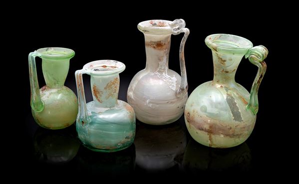 lotto di 4 brocche modello Scavo in vetro di Murano