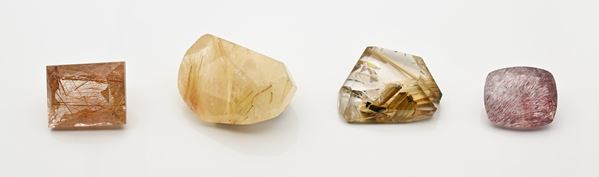 Lotto di 4 quarzi rutilati