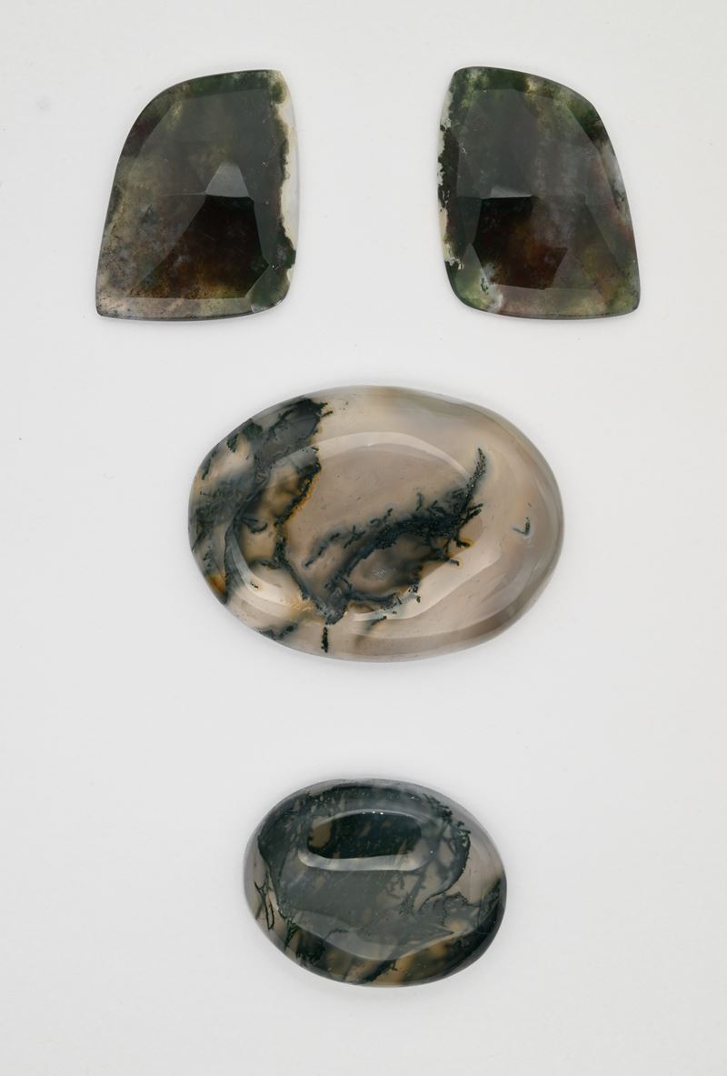 Lotto di 4 agate muschiate