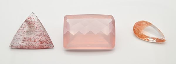 Lotto di 3 quarzi in taglio fantasia