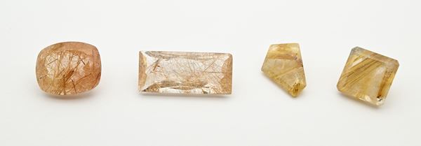 Lotto di 4 quarzi rutilati