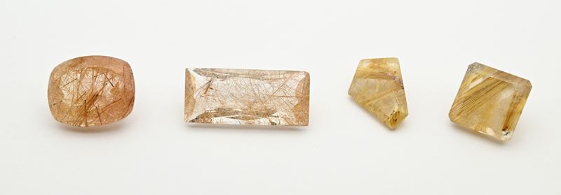 Lotto di 4 quarzi rutilati