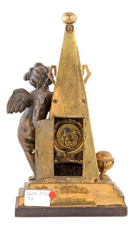 Orologio da Tavolo in Bronzo Dorato e Brunito
