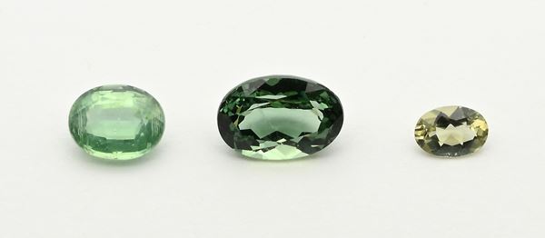 Lotto di 3 apatiti in taglio ovale