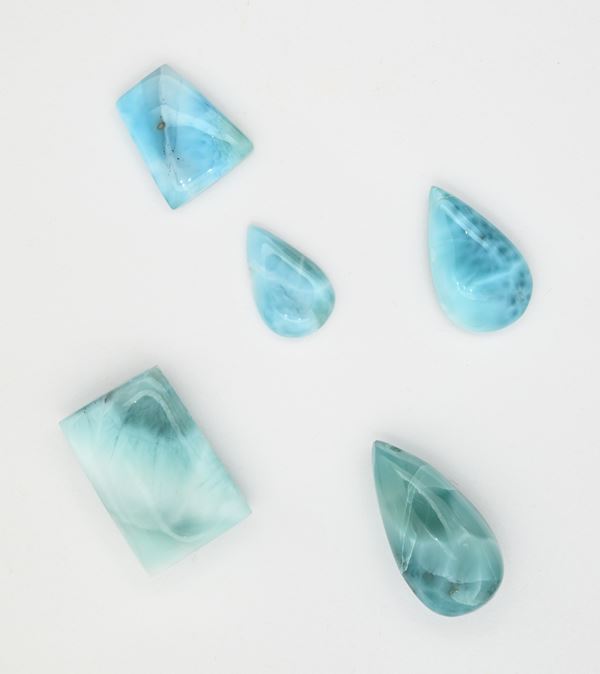 Lotto di 5 larimar dominicane