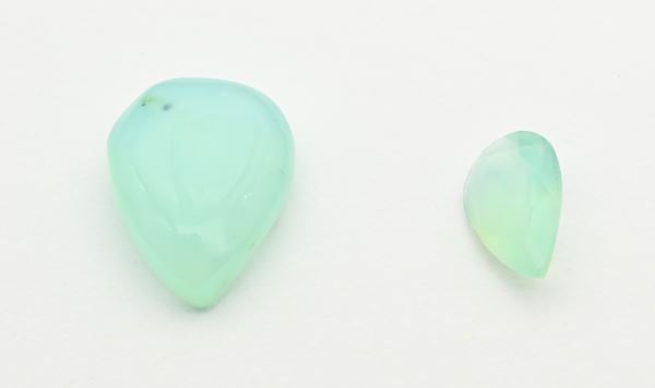 Due opali blu peruviano taglio goccia