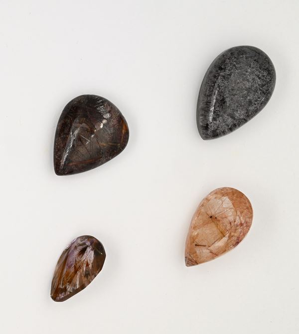 Lotto di 4 quarzi in taglio goccia  - Auction Time Auction -  Gems of a Thousand Colors - Casa d'Aste Arcadia