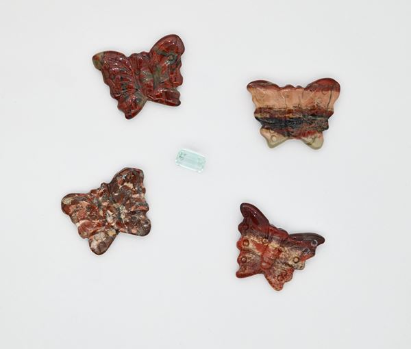 Lotto di 4 diaspri in taglio farfalla  - Auction Time Auction -  Gems of a Thousand Colors - Casa d'Aste Arcadia