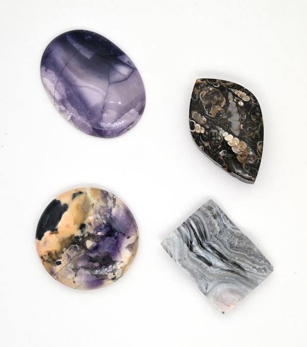 Lotto di 4 agate