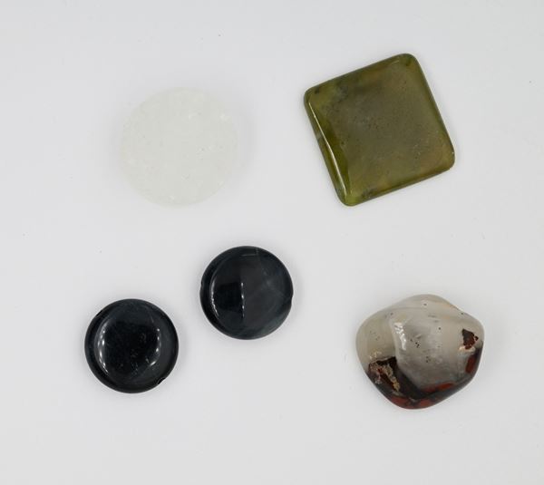 Lotto di 5 agate e quarzi in vari tagli  - Auction Time Auction -  Gems of a Thousand Colors - Casa d'Aste Arcadia