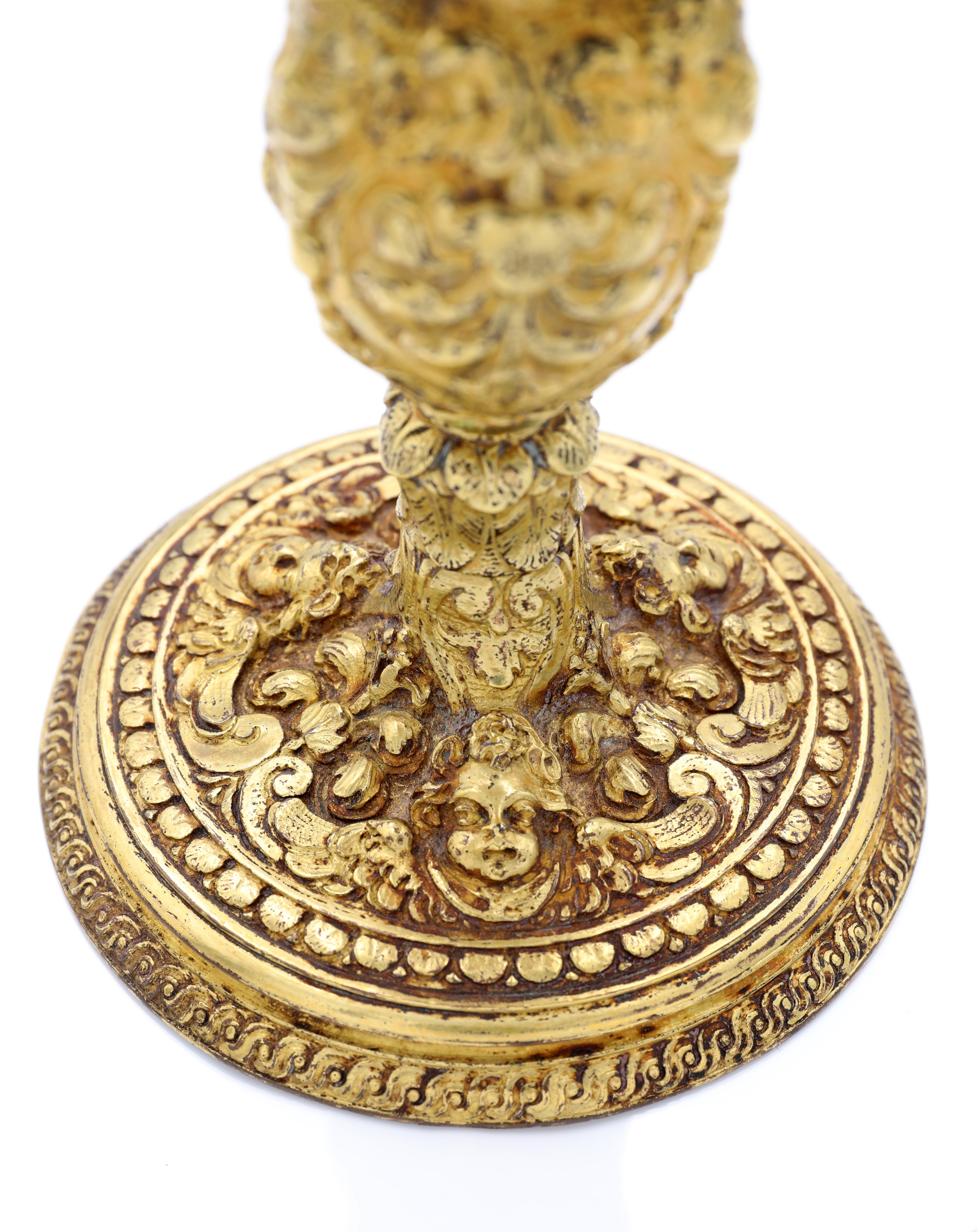 Calice liturgico, bronzo dorato, XVII secolo