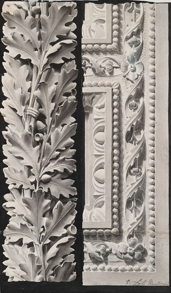 Pietro Loli Piccolomini - Studio per fregio architettonico