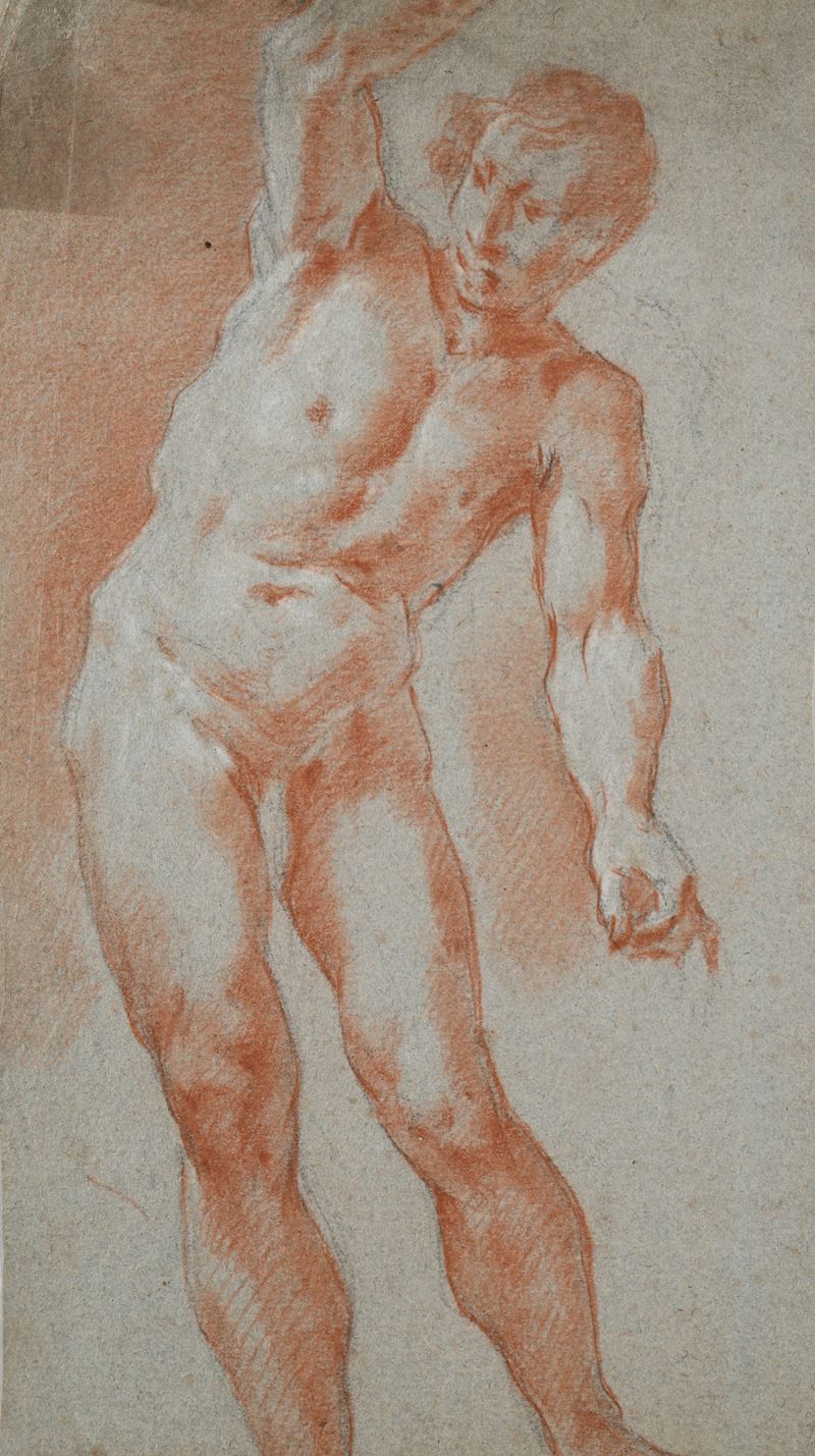 Recto: Studio di nudo accademico - Verso: Studio di scena mitologica